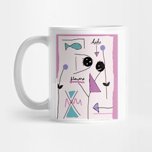 Kids among Flowers Stick Figure Mug